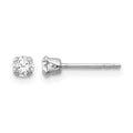 14k White Gold Madi K 3mm Round CZ Post Earrings, 3 x 3 mm