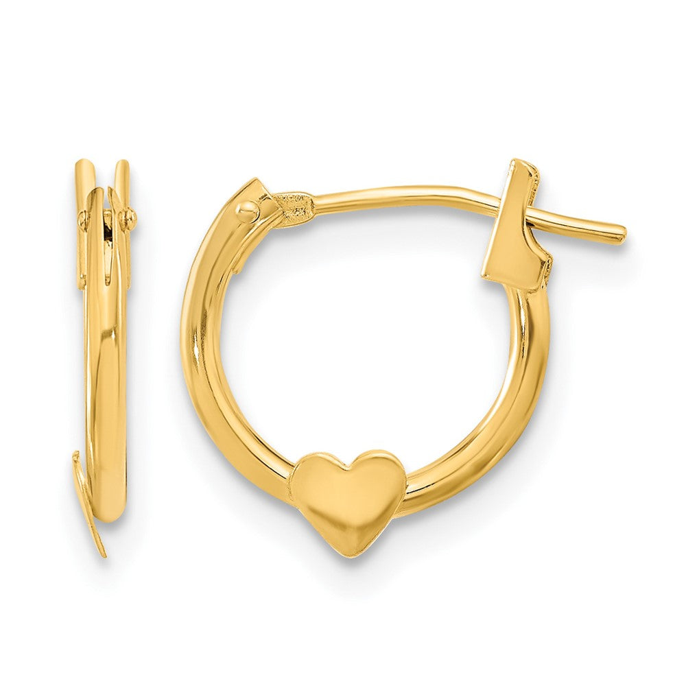 14k Madi K 9mm Heart Hoop Earrings, 9 x 9 mm