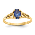 14k Madi K 6x4mm Oval Synthetic Sapphire Spinel Birthstone Size 5 Ring