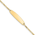 14k Madi K Figaro 5x22mm Oval 6 inch Baby ID Bracelet, 6 x 4 mm