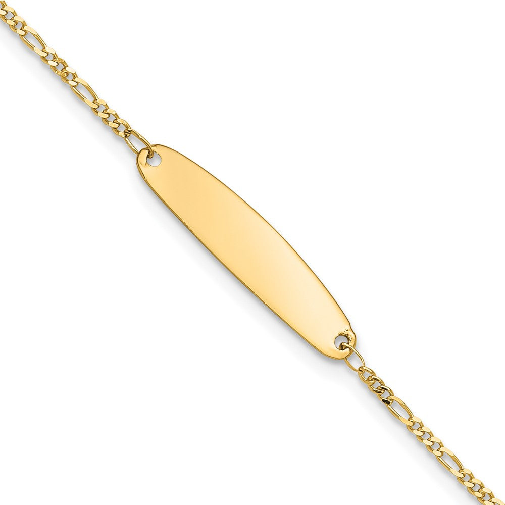 14k Madi K Figaro 5x22mm Oval 6 inch Baby ID Bracelet, 6 x 4 mm