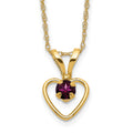 14k Madi K 3mm Rhodolite Garnet Heart Birthstone 15 inch Necklace, 15 mm