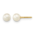 14k Madi K 4-5mm White Near-Round Freshwater Cultured Pearl Screwback Post Earrings