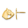 14k Madi K Horse Head Childrens Screwback Post Earrings, 8 x 10 mm