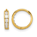 14k Madi K CZ 2x11mm Hinged Hoop Earrings, 11 x 11 mm