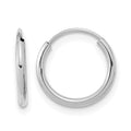 14k White Gold Madi K 1x12mm Endless Hoop Earrings, 12 x 12 mm