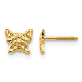 14k Madi K Butterfly Childrens Screwback Post Earrings, 5 x 5 mm