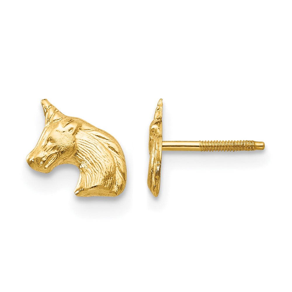 14k Madi K Unicorn Childrens Post Earrings, 8 x 5 mm