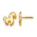 14k Madi K Pony Childrens Screwback Post Earrings, 10 x 5 mm
