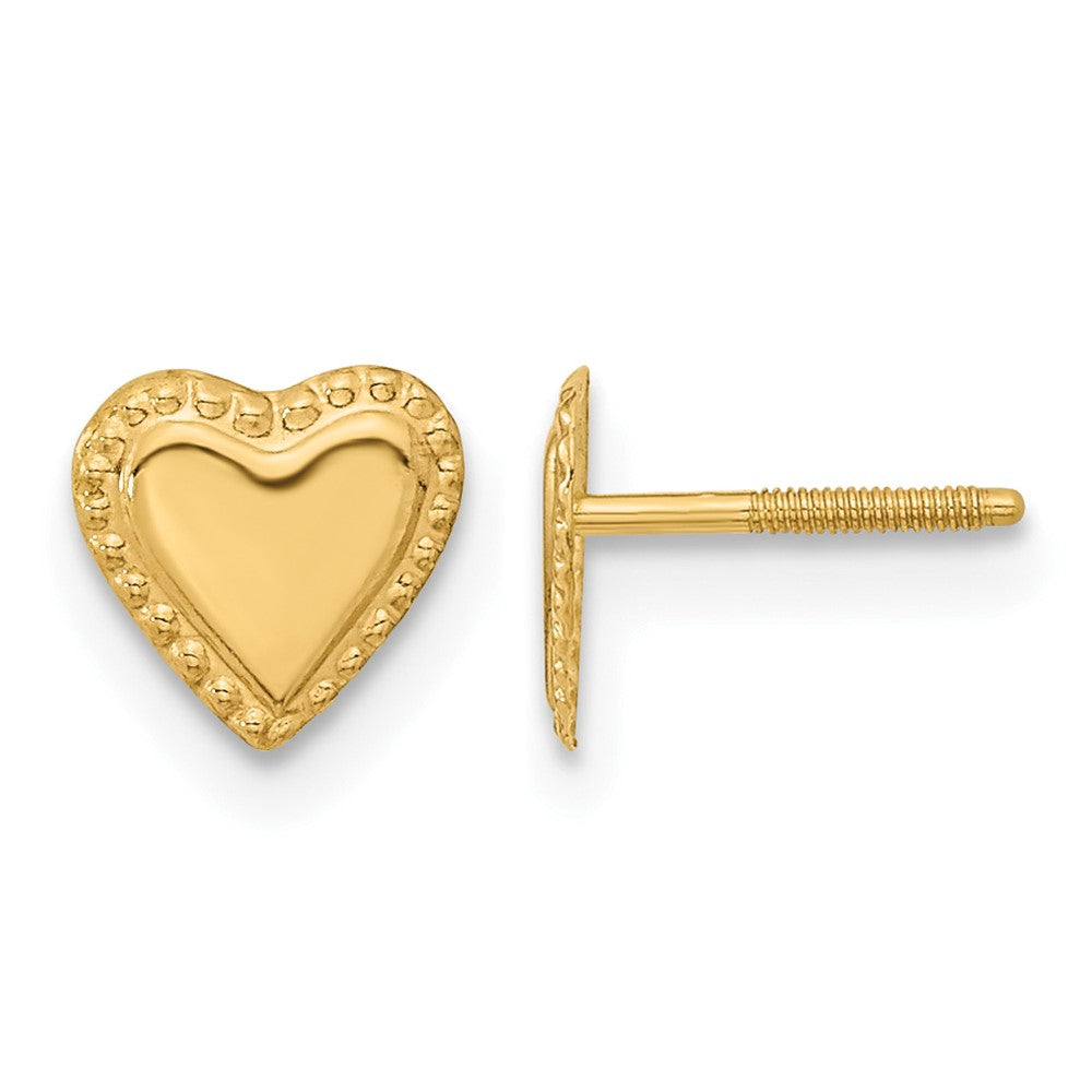 14k Madi K 8.00mm Heart Childrens Post Earrings, 8 x 8 mm