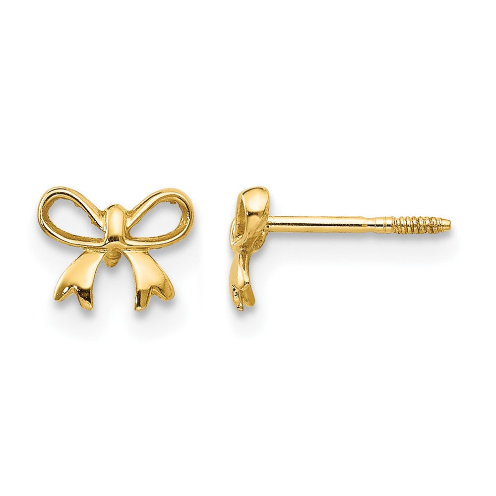 14k Madi K Bow Childrens Post Earrings, 6 x 5 mm