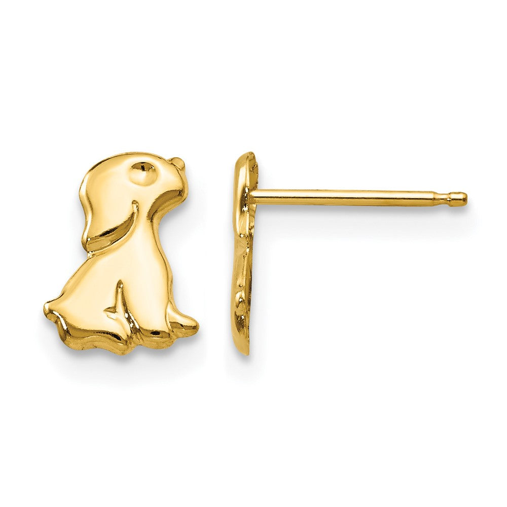 14k Madi K Sitting Dog Childrens Post Earrings, 9 x 6 mm