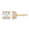 14k Madi K 5mm Square CZ Basket-Set Stud Earrings, 5 x 5 mm