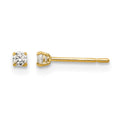 14k Madi K 2mm Round CZ Basket-Set Stud Earrings, 2 x 2 mm