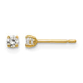 14k Madi K 2.5mm Round CZ Basket-Set Stud Earrings, 2.5 x 2.5 mm
