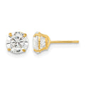 14k Madi K 6mm Round CZ Basket-Set Stud Earrings, 6 x 6 mm