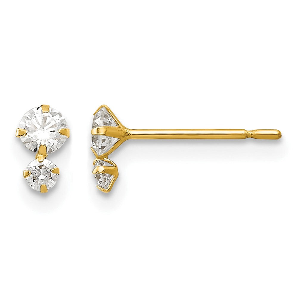 14k Madi K CZ Post Earrings, 6 x 4 mm