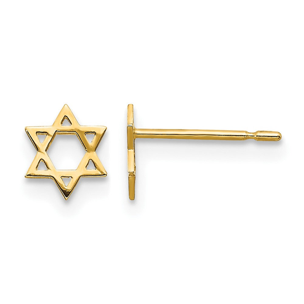 14k Madi K Star of David Childrens Post Earrings, 6 x 6 mm