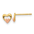 14k Yellow and Rose Gold Madi K 5.00mm Heart Childrens Post Earrings, 5 x 5 mm