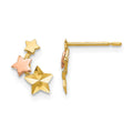 14k Yellow and Rose Gold Madi K Diamond-cut Star Childrens Post Earrings, 9 x 4 mm