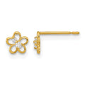 14k Madi K CZ Flower Childrens Post Earrings, 6 x 6 mm