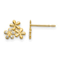 14k Madi K CZ Flowers Childrens Post Earrings, 8 x 8 mm
