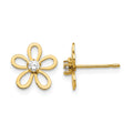 14k Madi K CZ Flower Childrens Post Earrings, 11 x 11 mm