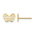 14k Madi K Butterfly Childrens Post Earrings, 6 x 8 mm