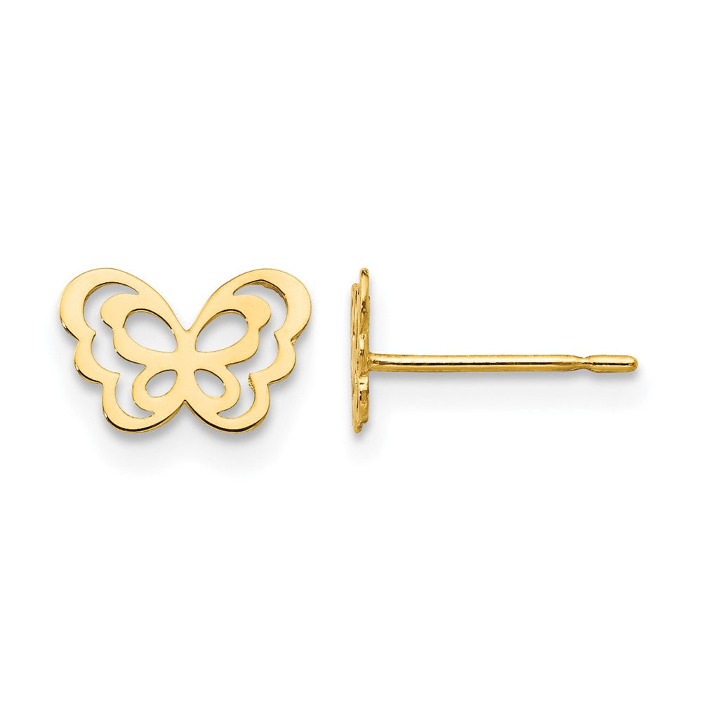 14k Madi K Butterfly Childrens Post Earrings, 6 x 8 mm