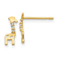 14k Madi K CZ Giraffe Childrens Post Earrings, 9 x 3 mm