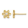 14k Madi K CZ Flower Childrens Post Earrings, 8 x 8 mm