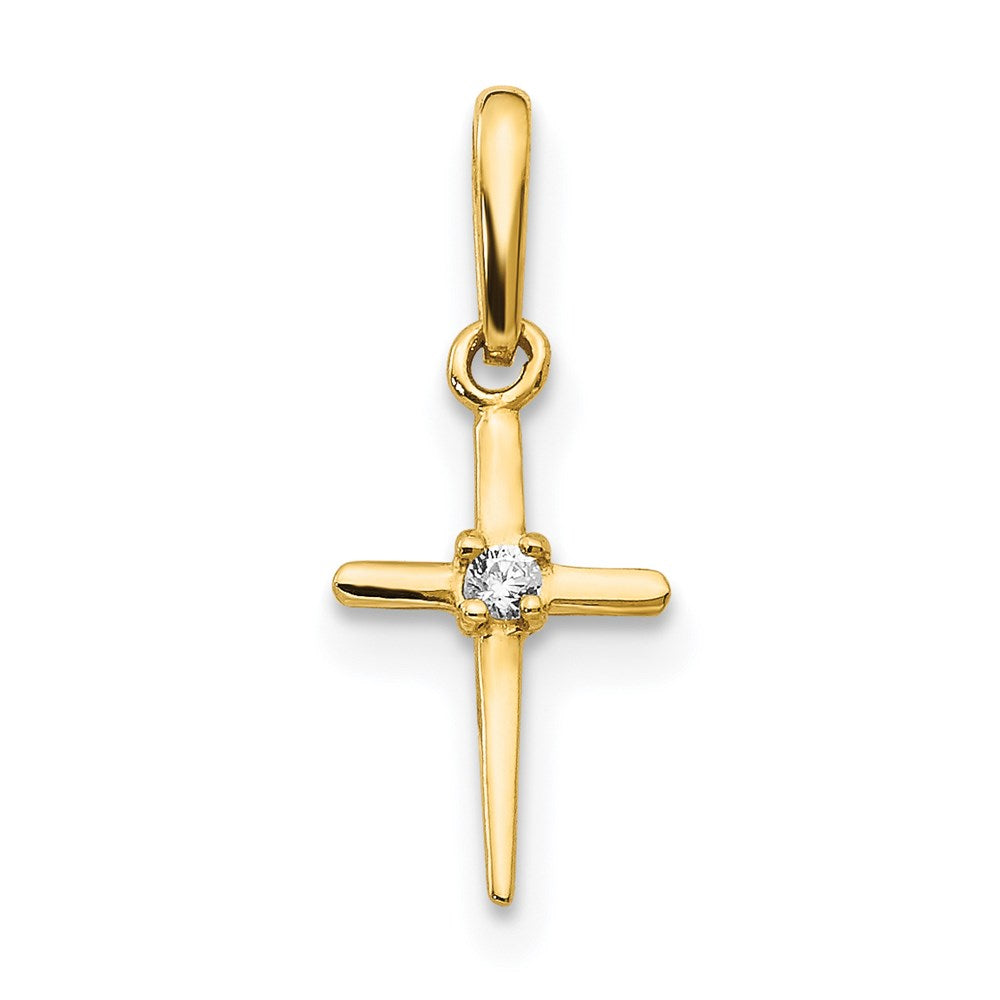 14k Madi K CZ Cross Childrens Pendant, 0.16 g