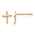 14k Madi K CZ Cross Childrens Post Earrings, 8 x 5 mm