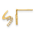 14k Madi K CZ Children's Post Earrings, 10 x 7 mm