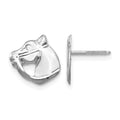 14k White Gold Madi K Horse Head Childrens Screwback Post Earrings, 10 x 10 mm