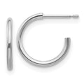 14k White Gold Madi K Polished 1x13mm J-Hoop Post Earrings, 13 x 1 mm