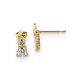 14k Madi K Kids CZ Shooting Star Post Earrings, 9.5 x 4.25 mm