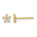 14k Madi K Kids CZ Star Childrens Post Earrings, 4.6 x 4.5 mm
