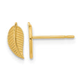14k Madi K Kids Leaf Childrens Post Earrings, 8.25 x 3.65 mm