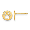 14k Madi K Kids Pawprint Childrens Post Earrings, 7.5 x 7.5 mm