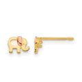 14k Two-tone Madi K Mother of Pearl Elephant Childrens Post Earrings, 4.8 x 6 mm