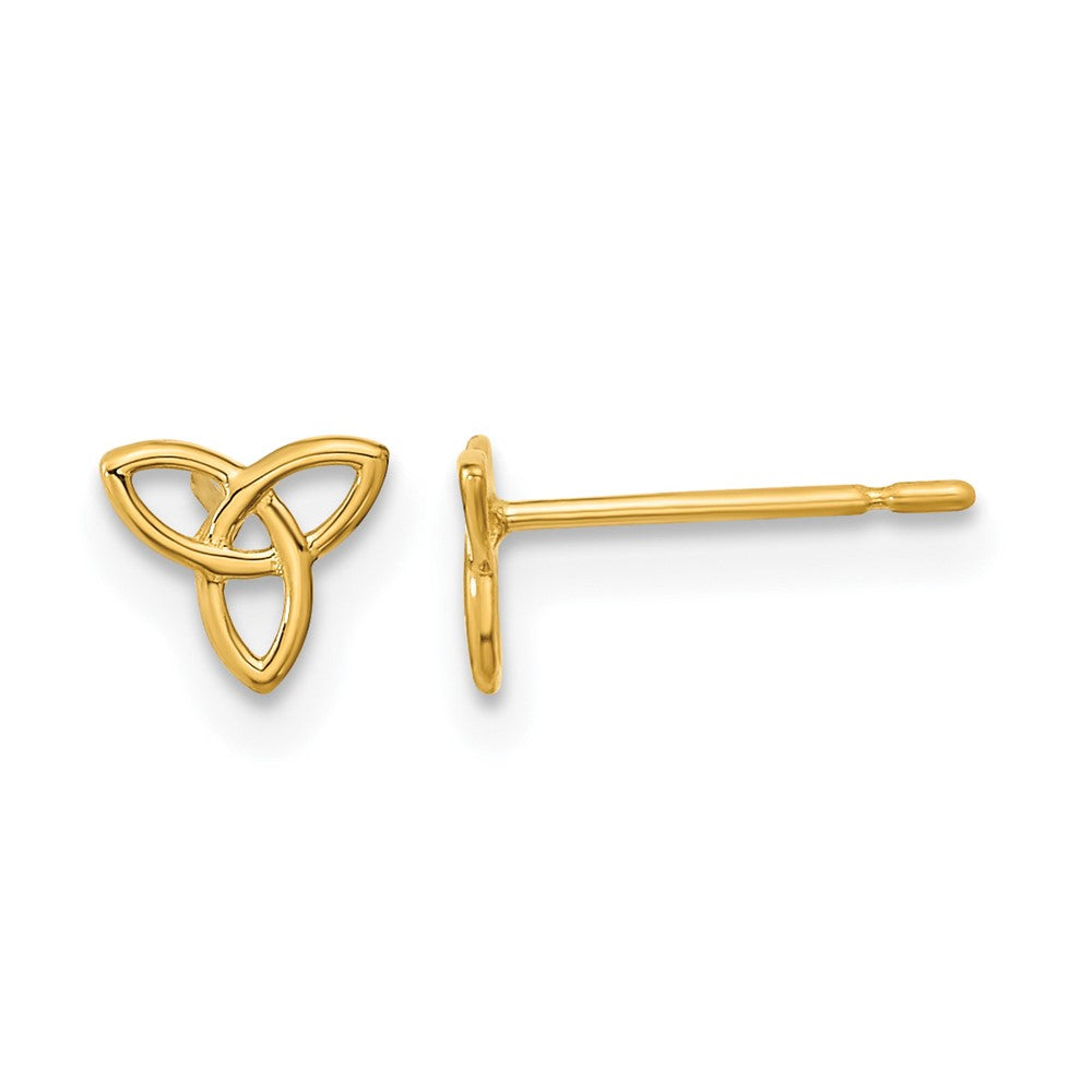 14k Madi K Kids Celtic Knot Childrens Post Earrings, 5.2 x 6 mm