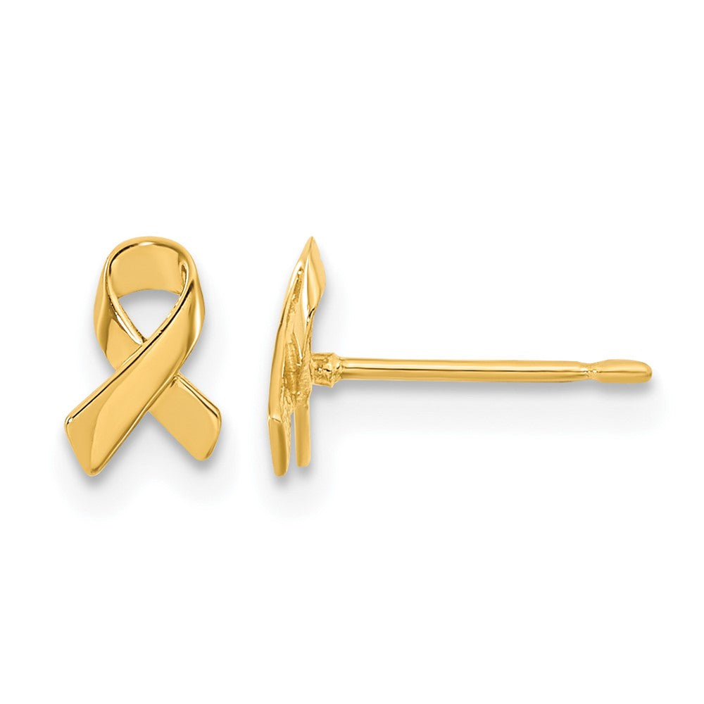 14k Madi K Awareness Ribbon Childrens Post Earrings, 6 x 5 mm
