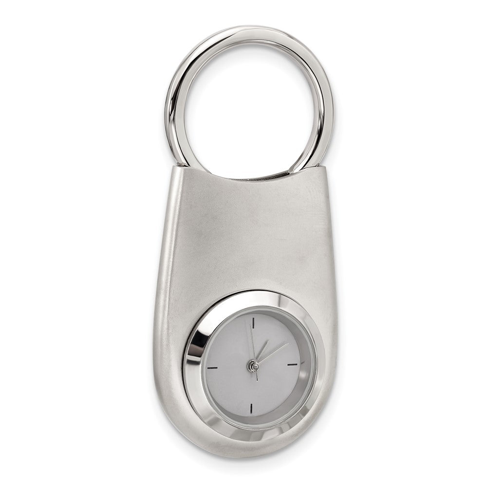 Nickel-plated Oval Clock Key Ring