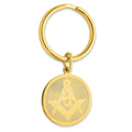 Gold-plated Kelly Waters Round Masonic Key Ring