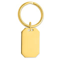 Gold-plated Kelly Waters Polished Rectangle Key Ring