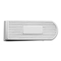 Rhodium-plated Kelly Waters Etched Lines Money Clip with Engravable Area