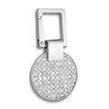 Silver-tone Clear Swarovski Crystal Stone Key Ring or Bag Tag