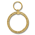 Large Round Gold-tone Mesh Keychain