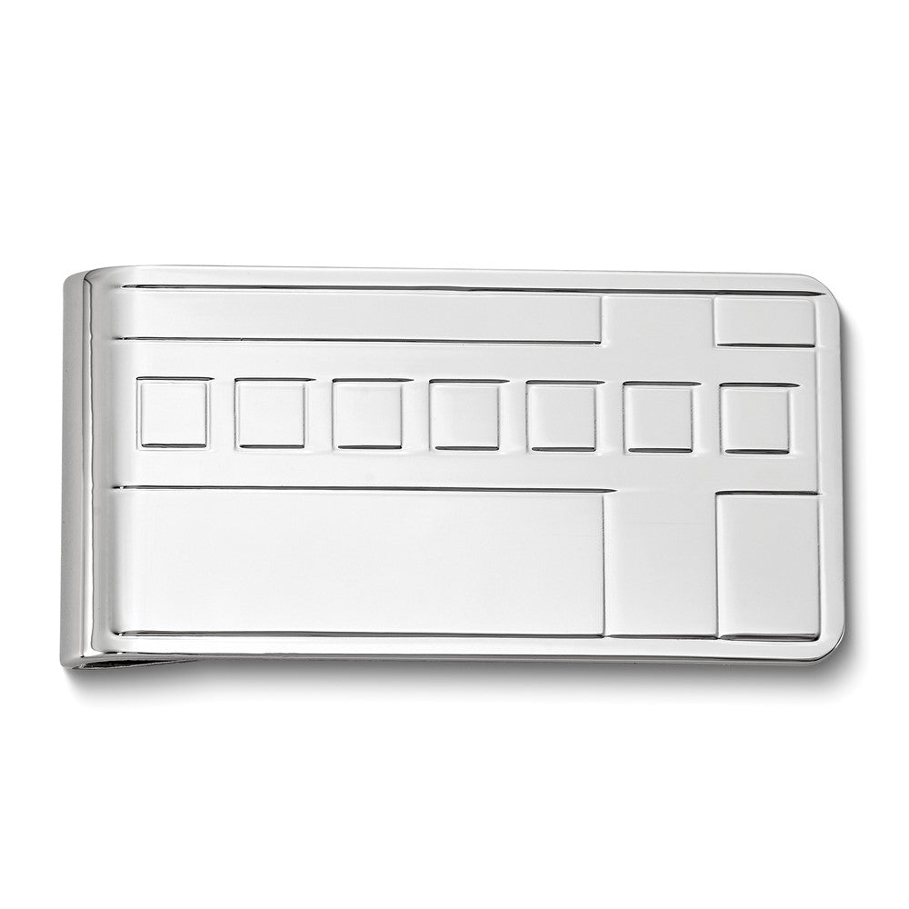 Silver-tone Deco Pattern Money Clip
